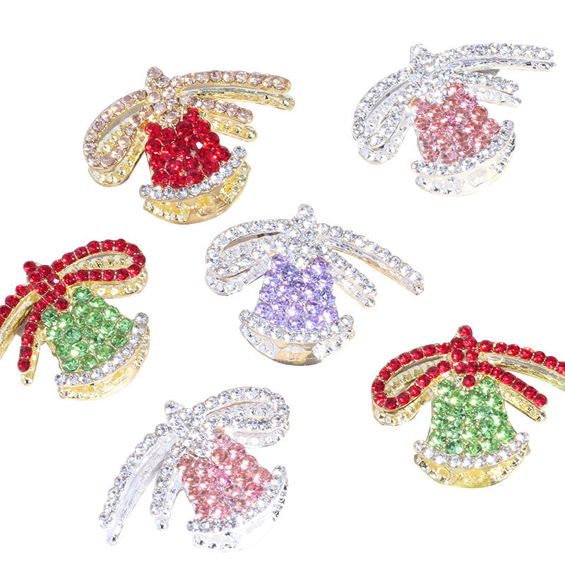 Wholesale 5pcs/pack Alloy Christmas bell Jingle Bell can wear straight hole beads DIY mobile phone chain key chain bag chain accessories